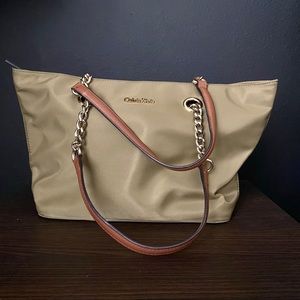 Calvin Klein Olive Green Canvas Purse